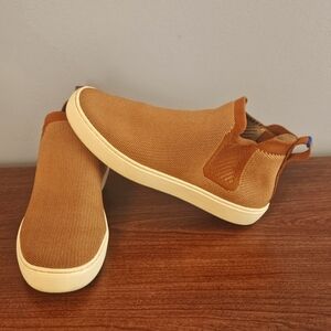 Rothy’s The Chelsea Brown Fawn Melange Pull on Sneakers Size 8